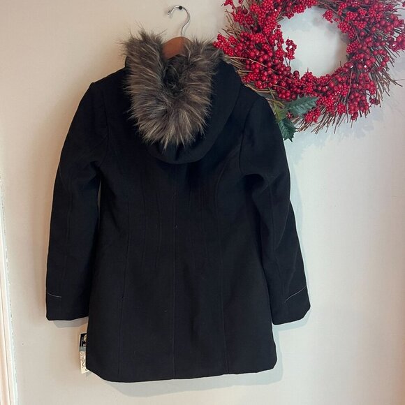 Maralyn & Me Winter Cold Weather Parka Coat Small Black 6954ME-E9 - Picture 4 of 9